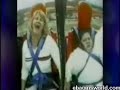fat boy almost slips out of funfair ride fat boy almost slips out of funfair ride