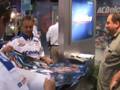 Kurt Johnson in the ACDelco display at the AAPEX trade show in Las Vegas.