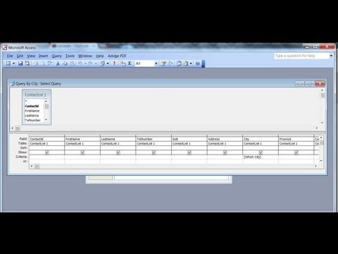 how to create query in ms access