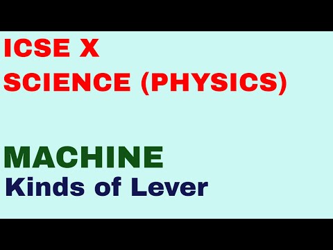 Machine || Kinds of Lever || ICSE 10 Physics
