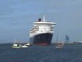 queen mary 2 à Cherbourg le15 Juillet 2008 départ