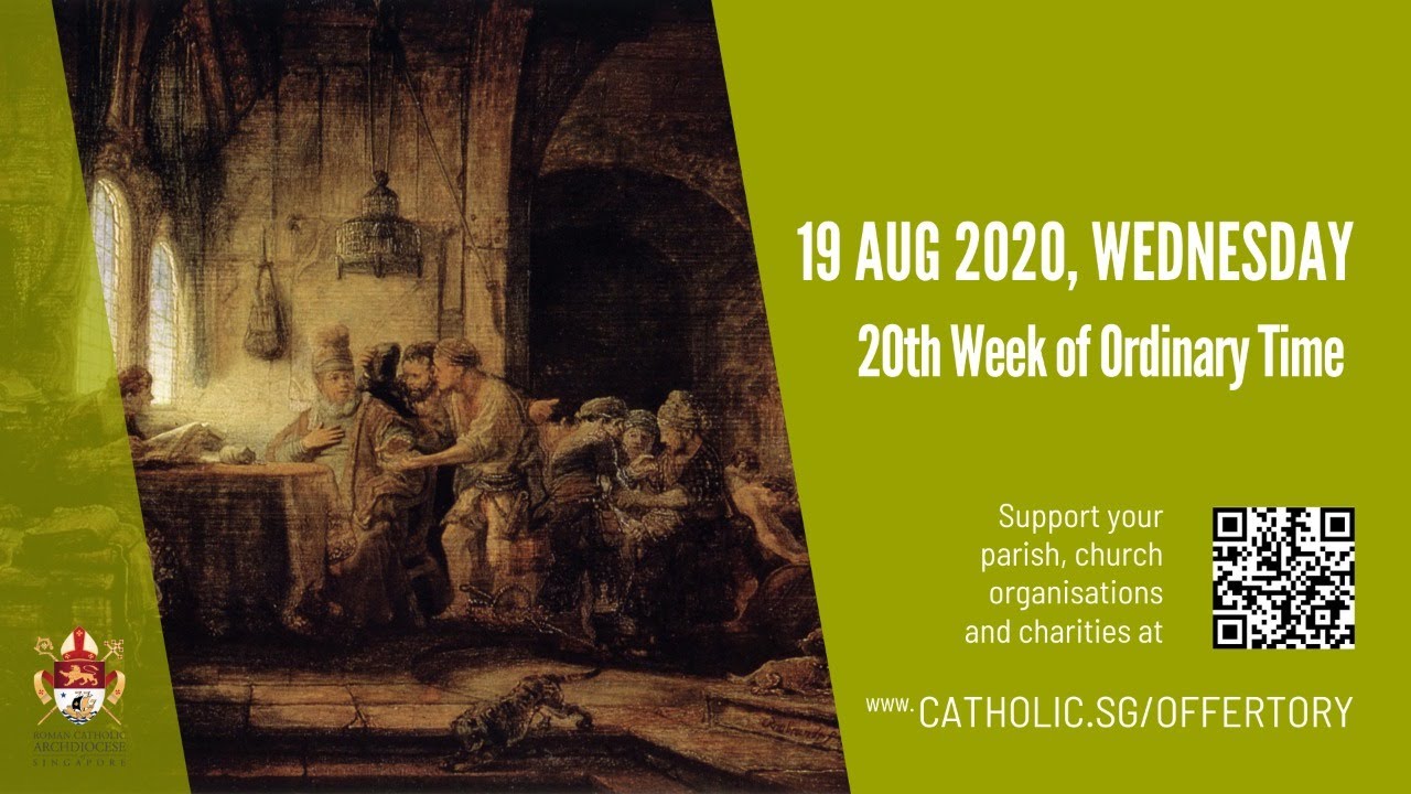 Catholic Today Online Mass 19th August 2020 Wednesday, 20th Week of Ordinary Time