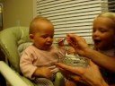 Jaquie get a first bite Jaquie get a first bite