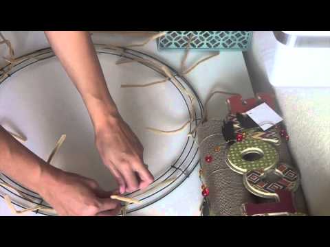 how to attach bow to wreath