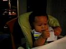 Baby Laughing Eating Green Beans
