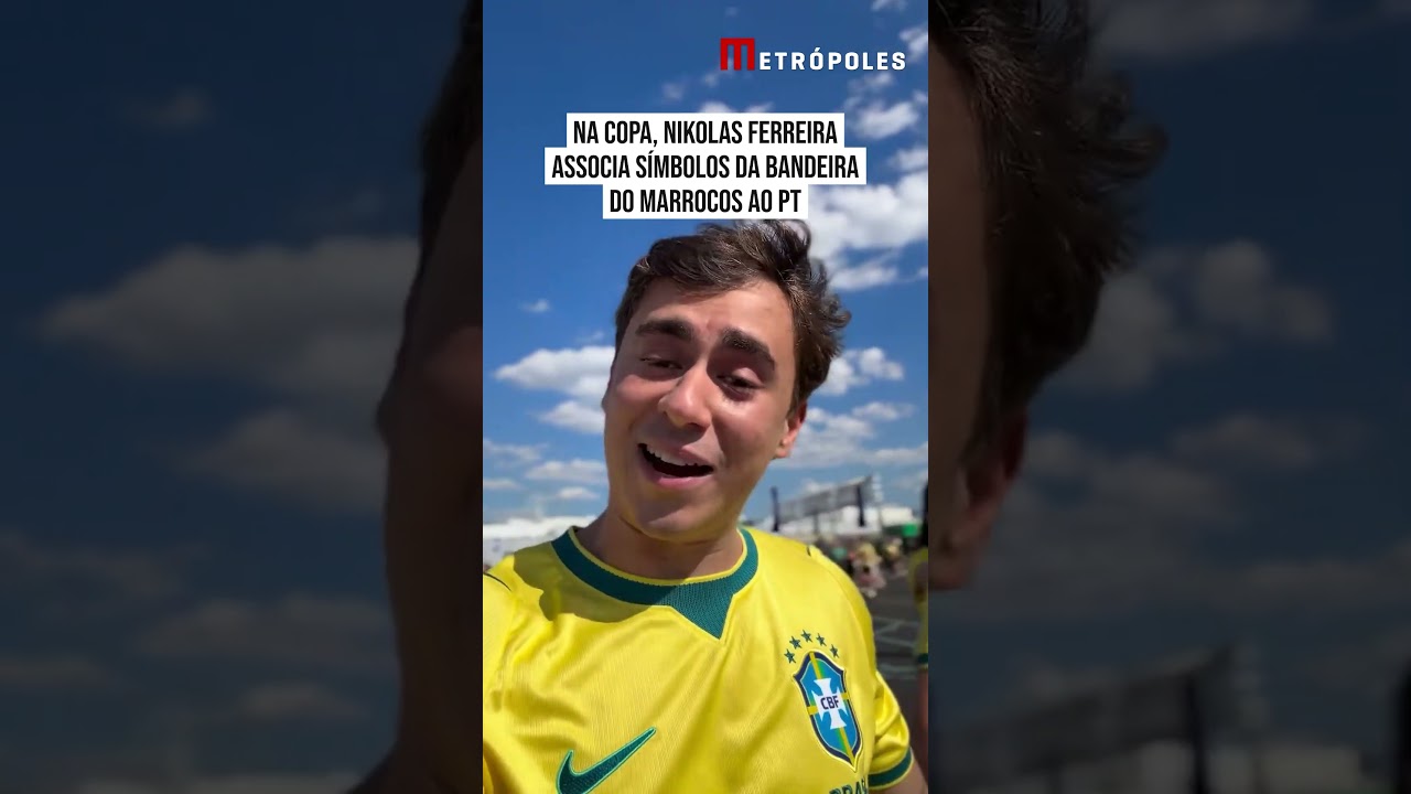 Na Copa, Nikolas Ferreira associa símbolos da bandeira do Marrocos ao PT