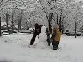 Ben and Dad build a snowman Ben and Dad build a snowman