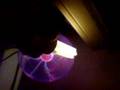Plasma lamp lights up various fluorescent (economy) lamps