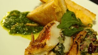 Sandwich mit saftig gebratener Rotbarbe und Polentabrot