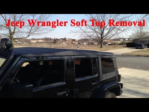 How to: Put Down (4 Door) Jeep Wrangler Soft Top *with one person*