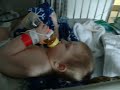 Kristopher in his room at the hospital