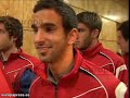 Imágenes de la llegada de la selección Catalana al hotel de concentración en la víspera del partido que le enfrentará a Túnez.