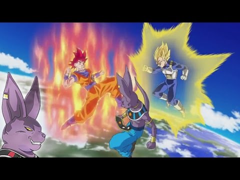 Dragon Ball Champa Watches! Super Saiyan God Goku vs Beerus (Anime IC Carddass Card Game Cutscene)