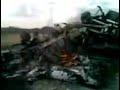 Tres calcinados en choque con tráiler Tres calcinados en choque con tráiler