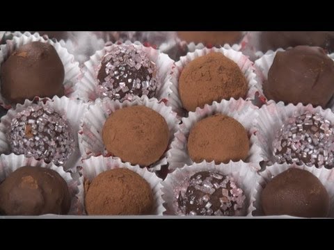truffles - Chocolate truffles are very easy to make. You can let your imagination go wild with the flavours and coatings! Recipe at http://titlisbusykitchen.com/archive...