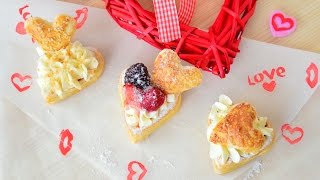 Слоеные пирожные сердечки