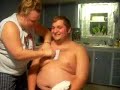 Kim waxing steven's chest