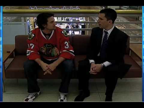 Pat Tomasulo Gets Agitated by Blackhawks Adam Burish Video