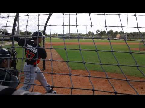 giancarlo Stanton - Giancarlo Stanton standing in against Jose Fernandez on the first day of live batting practice.