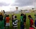 EL frente pacharan celebrando la clasificacion del C.P. Cacereño para la fase de ascenso a 2ªB con los jugadores