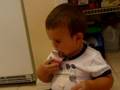 My Baby eating yogurt