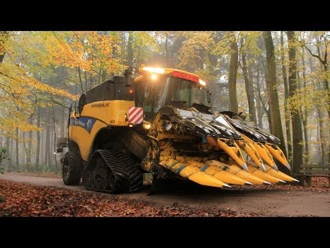 Corn treshing with a New Holland CX 860 on Tracks