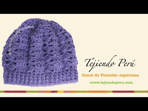 Boina tejida en crochet (slouchy beret) Parte1