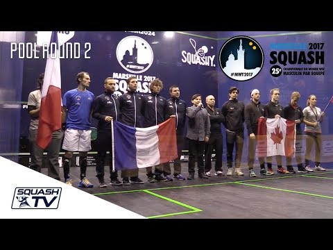 Squash: France v Canada - Men's World Team Champs 2017 - Pool Rd 2 Highlights
