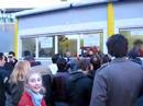 Juventus ticket agents yell with fans trying to buy a ticket