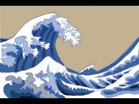 how to draw japanese waves