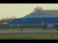 klm flight 672 departs from yul on runway 06r.  atc communication can be heard in the background which includes departure clearance for the klm md-11.