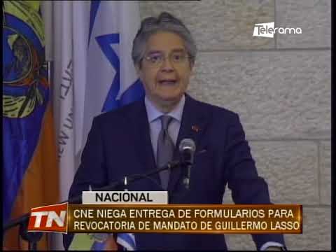 CNE niega entrega de formularios para revocatoria de mandato de Guillermo Lasso
