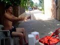 12 year old homeless boy in NYC plays buckets raelly good