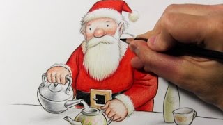 Drawing Time Lapse: Santa Claus ("Father Christmas" by Raymond Briggs)