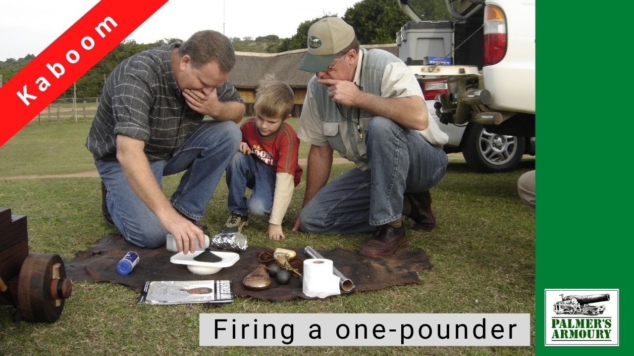 Bronze 1 pounder firing at Schotia