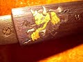 Tom Ferry custom knife - Damascus and gold custom Hannya fol