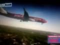 Toy plane, passenger jet in near miss