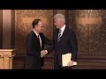 former president bill clinton (sfs'68) told an audience in georgetown's historic gaston hall that being a good citizen in the 21st century 