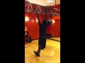 Pull-Up - Grasp bar with an overhand grip. Pull your body up until your chin clears the bar and finish by lowering your body until your arms and shoulders are fully extended.