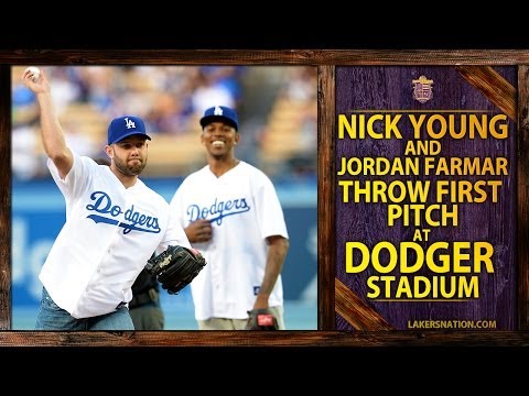 Video: Laker Nick Young And Jordan Farmar Throw Out First Pitch At Dodgers Game