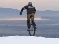 Unicycling on snow