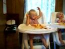 My Niece Leilani sticking spagetti in her hair... Cute