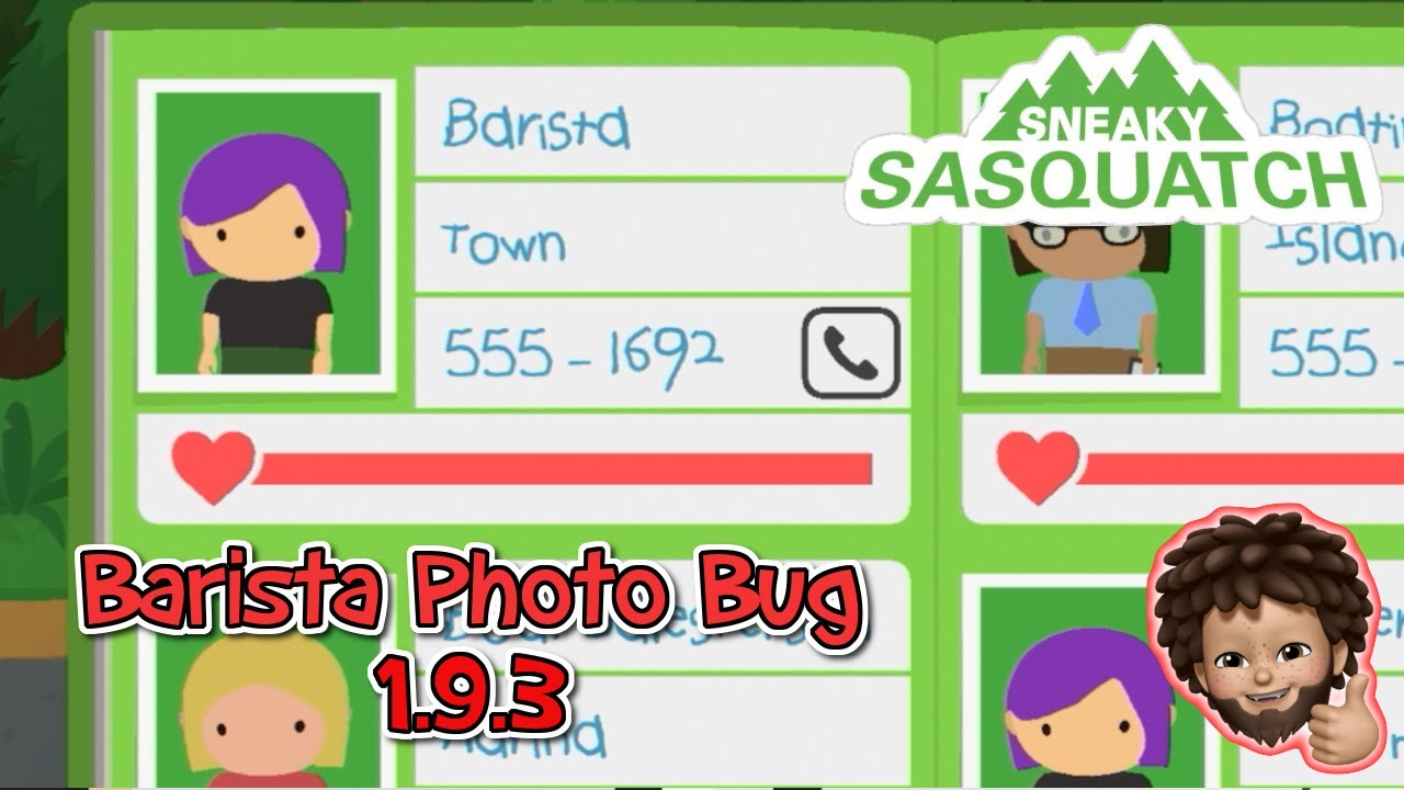 Sneaky Sasquatch - 1.9.3 update - Barista Photo bug