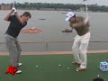Raw Video: Mickelson Hit a Round for Charity