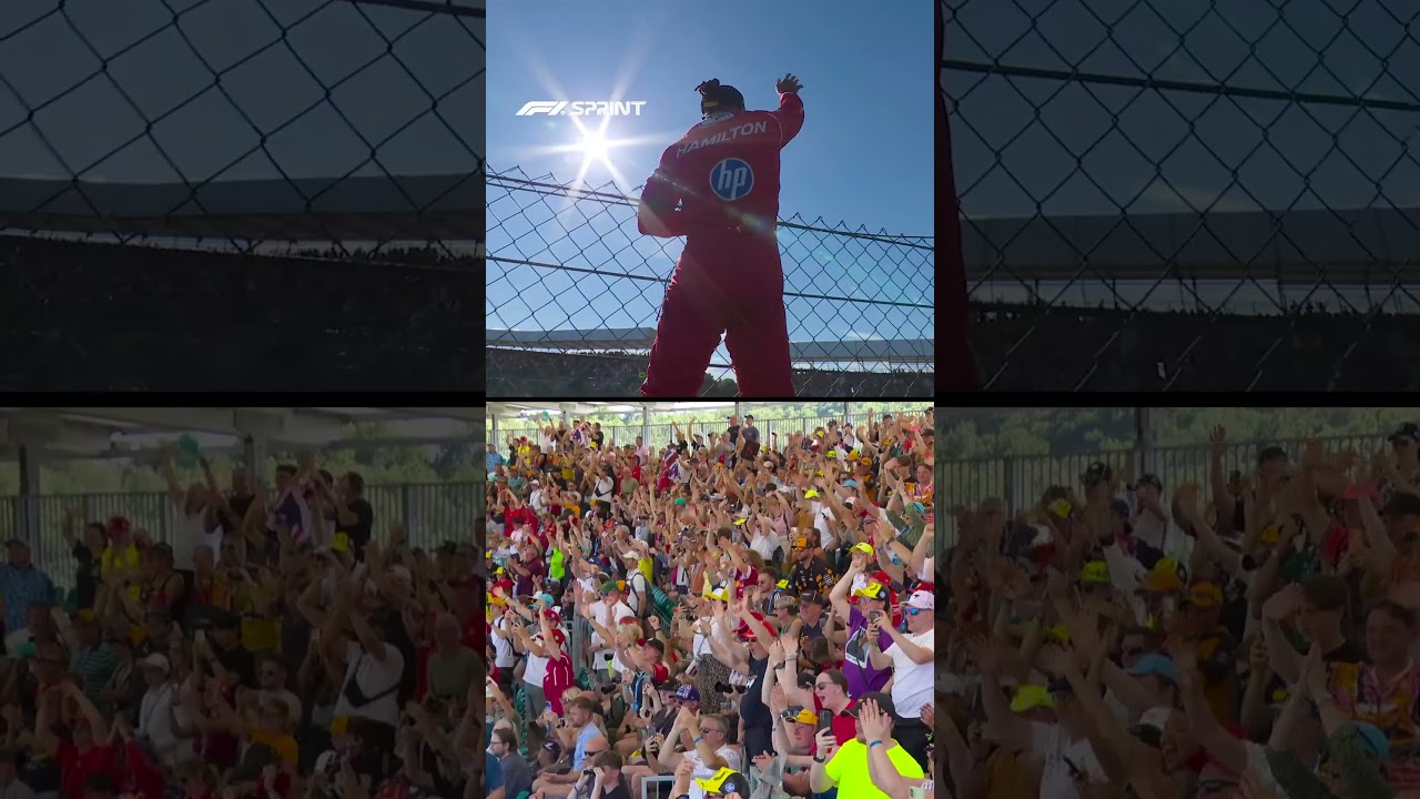 Lewis Celebrates His Sprint Pole With His Fans! ❤️