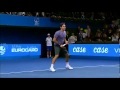 Roger Federer's FULL practice, exhibition + interview Stockholm Open 2010 1/7