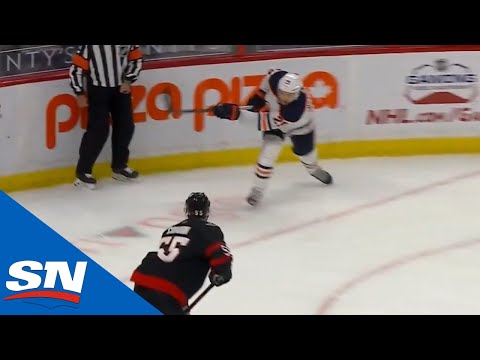 Leon Draisaitl Scores One-Timer From Impossible Angle