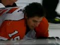 Derian Hatcher lays out Alexander Steen and Joffrey Lupul