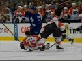 Derian Hatcher lays out Alexander Steen and Joffrey Lupul