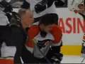 Derian Hatcher lays out Alexander Steen and Joffrey Lupul